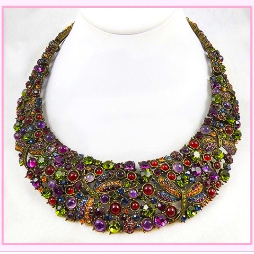Heidi Daus Dragonfly Statement Bib Necklace Factory Sealed
